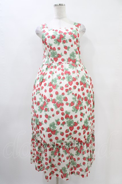 Jane Marple / Strawberry gardenのストラップドレス 白 H-25-10