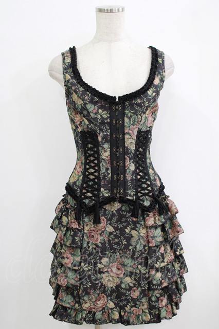 エクサントリーク 薔薇柄コルセット EXCENTRIQUE エクサントリーク