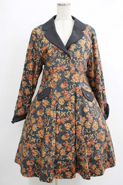 metamorphose / ゴブラン風くまちゃんコートワンピース サイズ1 黒