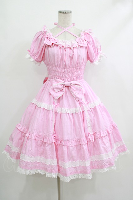 Angelic Pretty Eternal Dollワンピース　ピンク Angelic Pretty / Eternal Doll半袖ワンピース(小ギンガム) Free