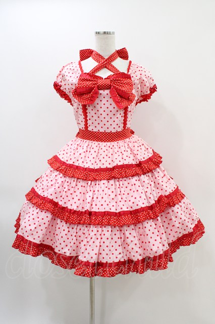 Angelic Pretty / リリカルドットワンピース Free ピンク H-25-11-18