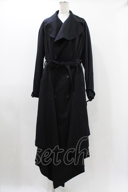 alice auaa / ダブルボタンドレープコート 1（メンズサイズ） ブラック