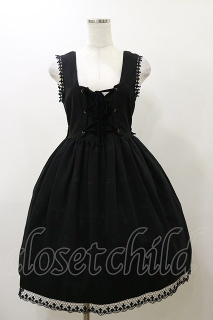 metamorphose / クロス刺繍ジャンパースカート Free ブラック H-25-11