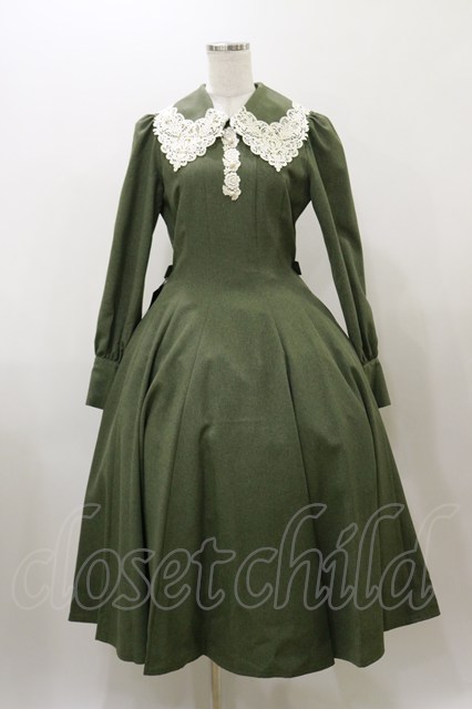 Innocent World / レイラワンピース M グリーン×生成/Green×Beige H-25