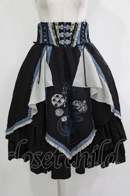 Ozz oneste / 琉金幻想スカート 黒 H-25-12-03-030-OO-SK-KB-ZH