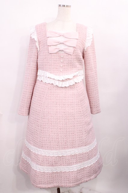 Lolime by mellfy memory / twinkle tweed ワンピース M PINK H-25-12