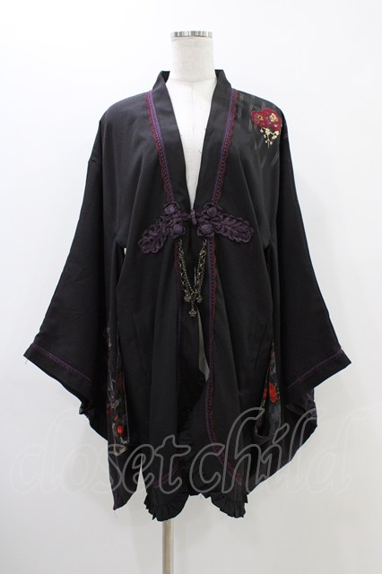 Ozz oneste / 着物風羽織 黒 H-25-12-09-1025-OO-JA-KB-ZH - closet