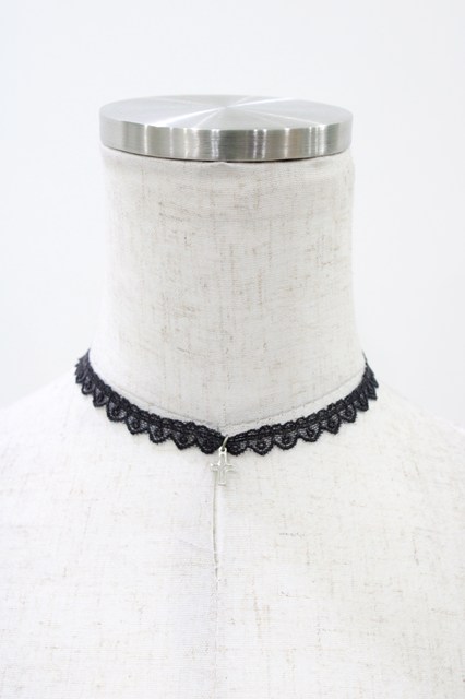 MILK / クロスチャームレースチョーカー ブラック H-25-12-12-004-ML