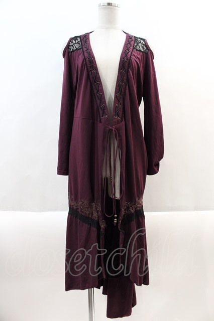 Rozen Kavalier / サイド編みロングカーディガン  パープル I-24-08-13-068-OO-TO-HD-ZS cc-i-24-08-13-0-161.jpg