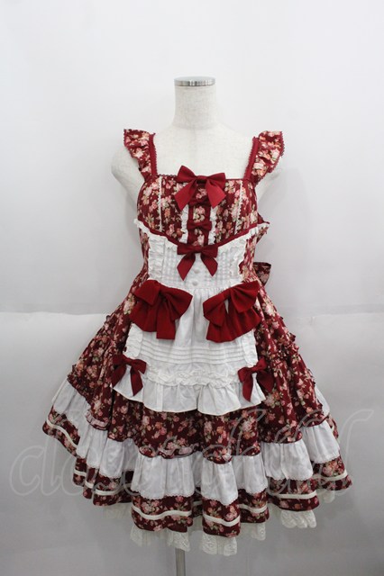 大人気！まとめ一覧 Angelic Pretty / Flower Basketジャンパースカート 赤 I-25-06 ワンピース
