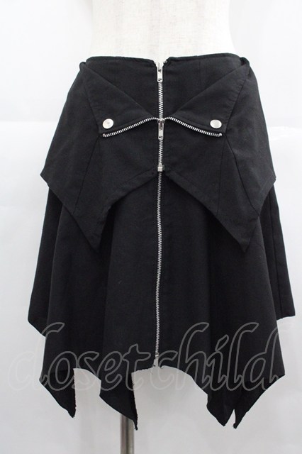 【SEAL限定商品】 PEACE NOW I-25-07-06-097-PU-SK 黒 襟ZIP風デザインスカート / スカート