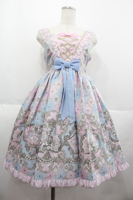 Angelic Pretty / アレルキナーダ切替ジャンパースカート ピンク