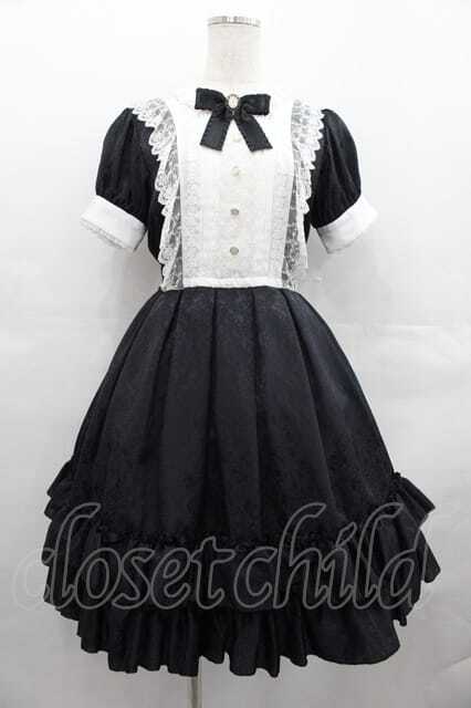 Pina sweetcollection / ローズジャガードワンピース 黒X白 I