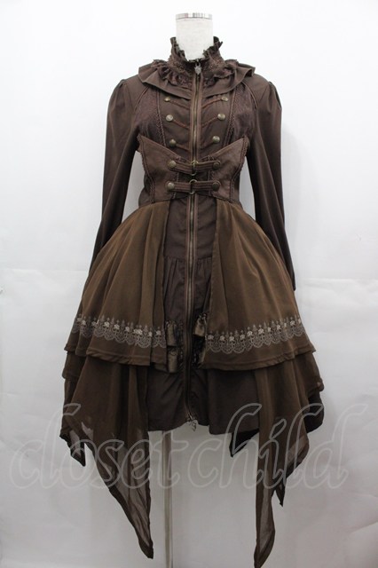 OZZ ANGELO ブラウンのワンピース OZZ ANGELO / Stripe Rose ビスチェワンピース ワイン O-25-06