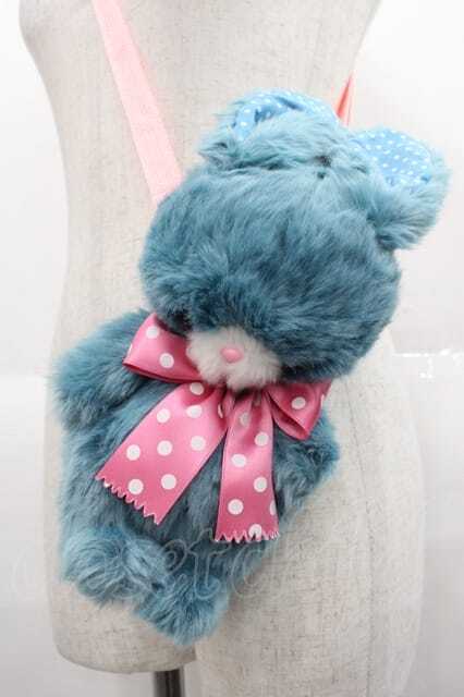 AngelicPretty バンビ ぬいぐるみバッグ Angelic Pretty / ぴっぴBUNNYぬいぐるみポーチ 青Xピンク I-25