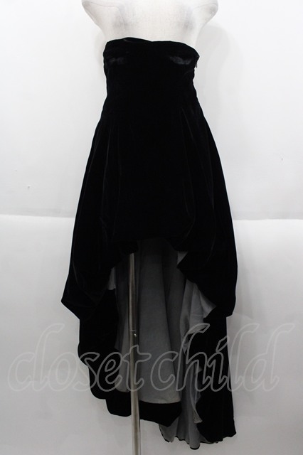 Na+H / 別珍ロングスカート 黒 I-25-09-24-048-PU-SK-SA-ZI