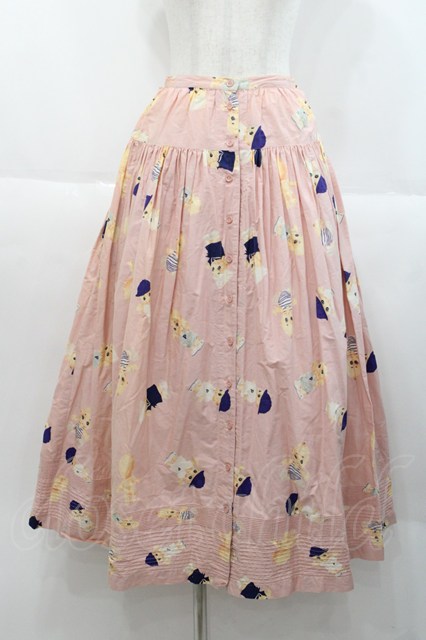 PINK HOUSE / キューピーpt前開きスカート ピンク I-25-10-18