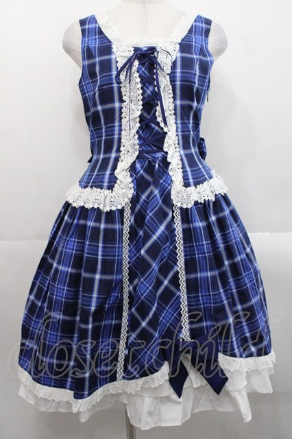 ALICE and the PIRATES / A/Pタータンチェック柄ジャンパースカート 青