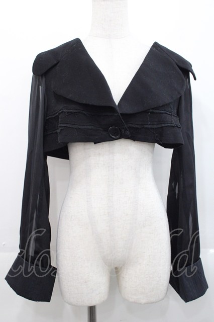 alice auaa 2wayショートジャケット alice auaa / ストライプシフォンショートジャケット 3 黒 I-25-11-12