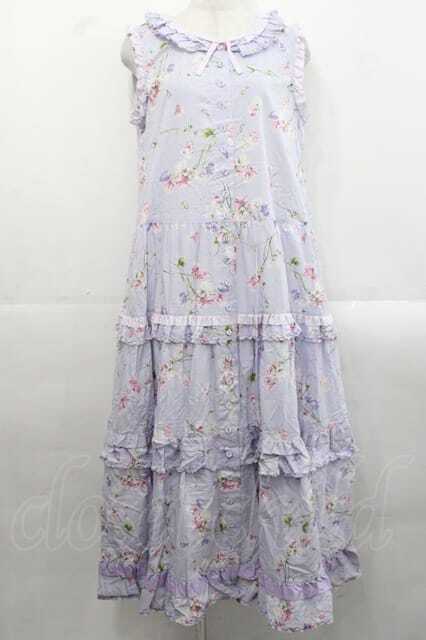 スイートピープリントノースリーブワンピー PINK HOUSE / スイートピープリントノースリーブワンピース ラベンダー