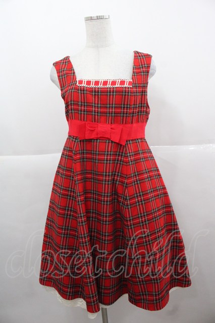 Angelic Pretty / タータンチェックジャンパースカート 赤チェック I