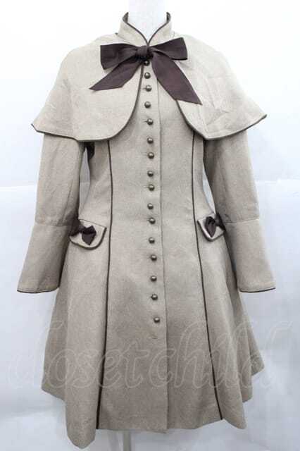 Innocent World / スタンドカラーケープ付きコート M ブラウン I-25-12