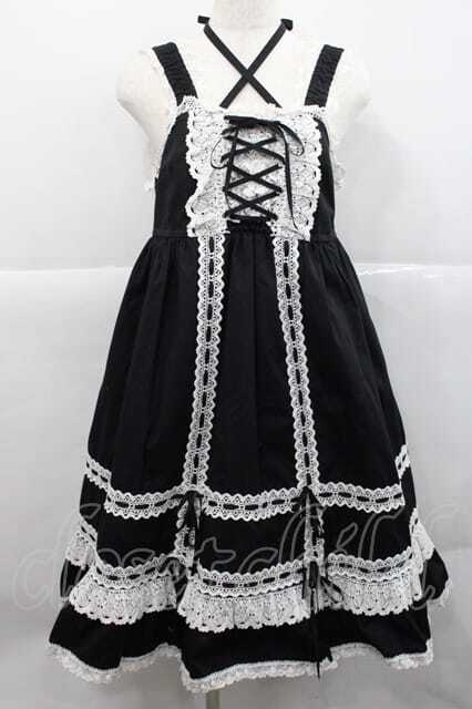 BABY,THE STARS SHINE BRIGHT / ベビードールジャンパースカート 黒X