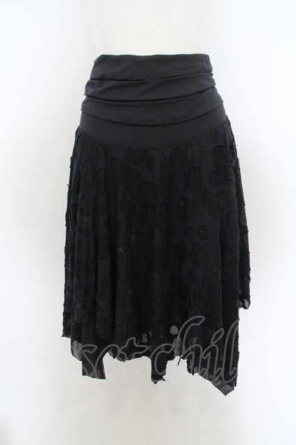 alice auaa / オパール加工イレギュラーミニスカート ブラック O-23-12  