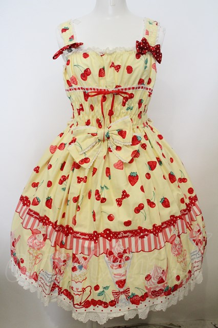 Angelic Pretty / Strawberry Parlourシャーリングジャンパースカート ...