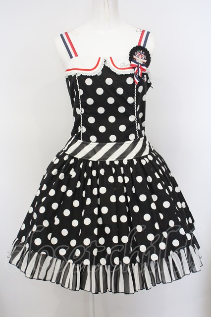 Angelic Pretty / French Dollローウエストジャンパースカート - クロ  