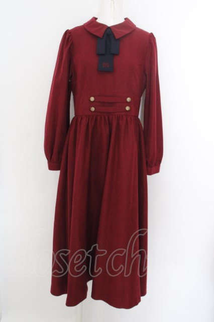 Maison de FLEUR / 歩みを止めないワンピース M ボルドー O-24-04-28  