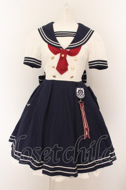metamorphose / セーラータックワンピース（配色） コン×シロ O-24-06 