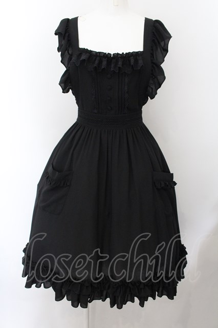 Vallee lys / Enchanting Maiden Apron ブラック O-24-10-29-004-LO-OP  