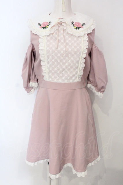 Swankiss / TS flower stitchi O/P ワンピース ピンク O-25-07