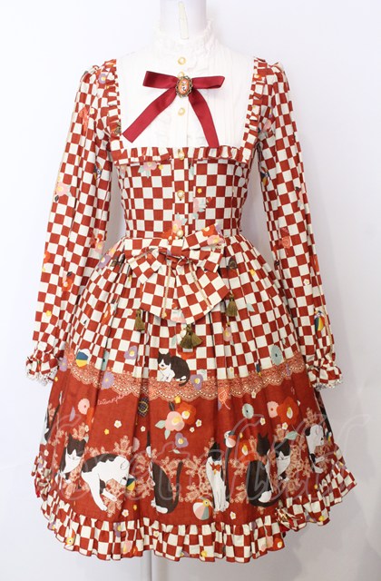 まどろみの浪漫ワンピース metamorphose / まどろみの浪漫Aラインワンピース えんじ O-25