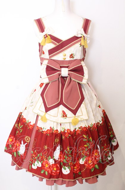 風花のゆきうさぎ　サックス　ジャンパースカート　jsk 風花のゆきうさぎ サックス ジャンパースカート jsk