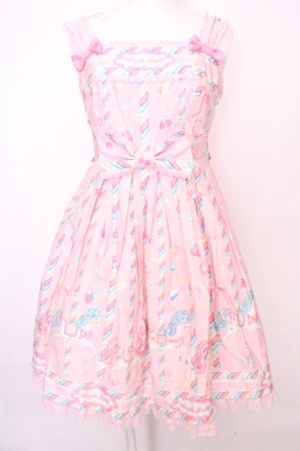 Angelic Pretty ジャンパースカート ジャンスカ Angelic Pretty / Sugary Carnivalジャンパースカート ピンク O