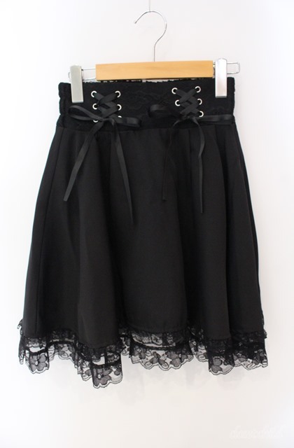 ブラックプリーツスカート レース風 20％off】オーガンジーレースプリーツスカート(ブラック) - seventen