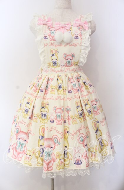 Angelic Pretty / もこもこTOYSエプロン風スカート 生成り O-25