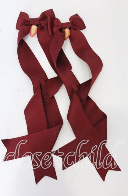 希望 ２００８年 いちごチェリーサテンリボンボレロ LOTUS ribbon / ツインテールリボンバレッタ いちご×ワイン