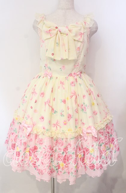 Angelic Pretty / Powder Rose胸リボンジャンパースカート アイボリー