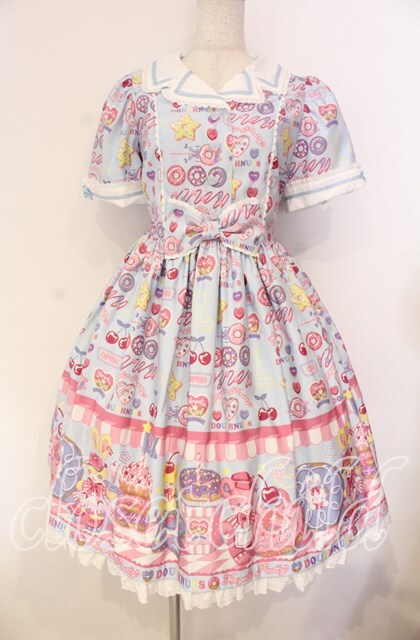 Angelic Pretty / Toy's Donut Dinerワンピース サックス O-25-12-04