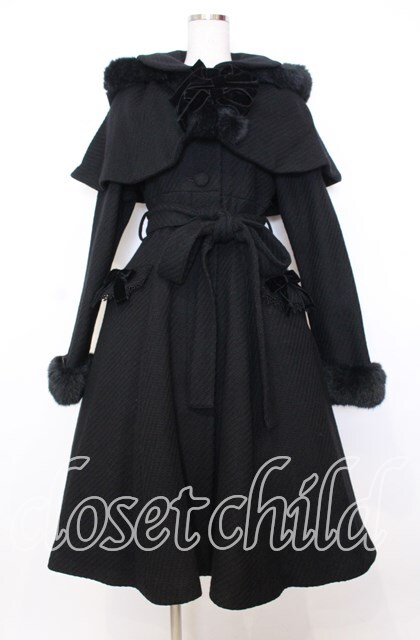 Victorian maiden / フードケープ付エレガントコート ブラック O-25-12