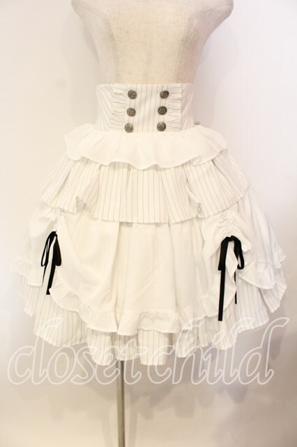 Chalmiere / ストライプフリルスカート シロ O-25-12-13-011-0-SK-IG