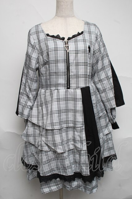 NieR Clothing / チェックワンピース サックス S-25-07-05-045