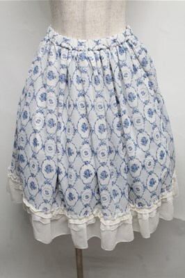axes femme / 花柄スカート 白Xサックス S-25-07-26-048-AX-SK
