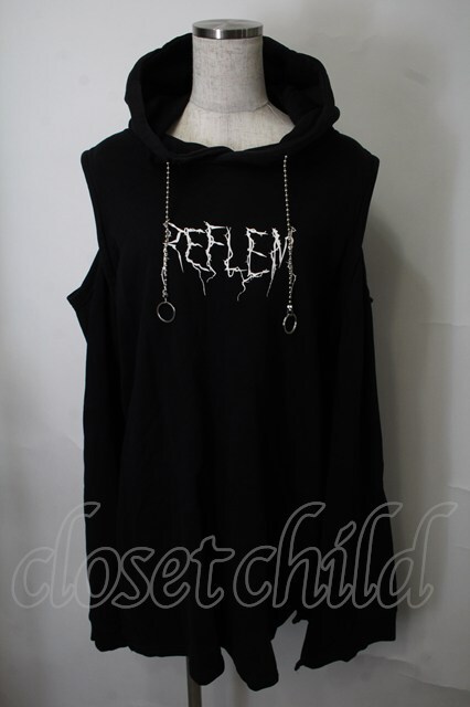 REFLEM / カッティングショルダーパーカー 黒 S-25-07-28-034-PU