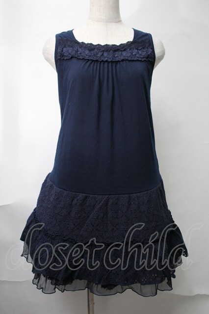 axes femme / ワンピース 紺 S-25-08-15-049-AX-TO-HR-ZS