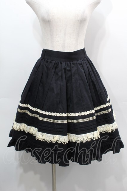 ★レストローズ★スカート★黒★レース★ L'EST ROSE レストローズ LEST レース の 可愛い 秋冬 向き