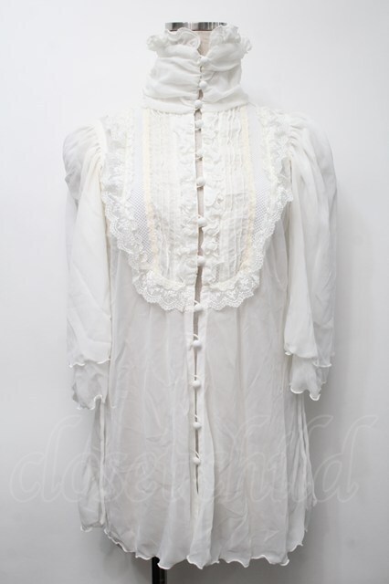 alice auaa / スタンドカラーシフォンブラウス 白 S-25-09-25